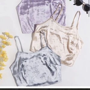 SHEIN 3pcs Floral Jacquard Shirred Cami Top